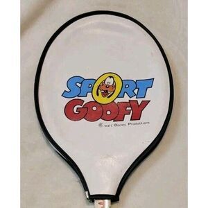 ADIDAS DISNEY VINTAGE TENNIS RACQUET SPORT GOOFY COLLECTORS ITEM RARE WOODEN WDW